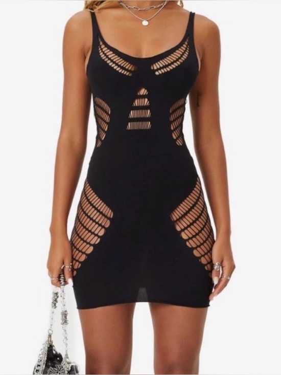The Kript Dresses & Skirts - THE KRIPT Black stretch Mini dress One Size